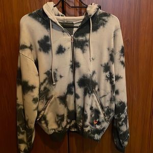 RELAXED HAND DYED ZIP HOODIE - TIE DYE DUSTY